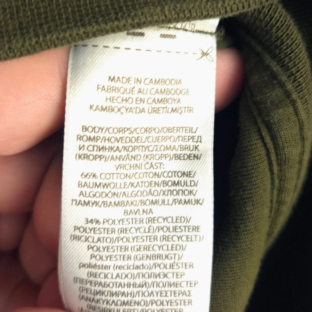 Polo Ralph Lauren Mens‎ Olive Green Fleece Bomber Jacket Small Full Zip Utility